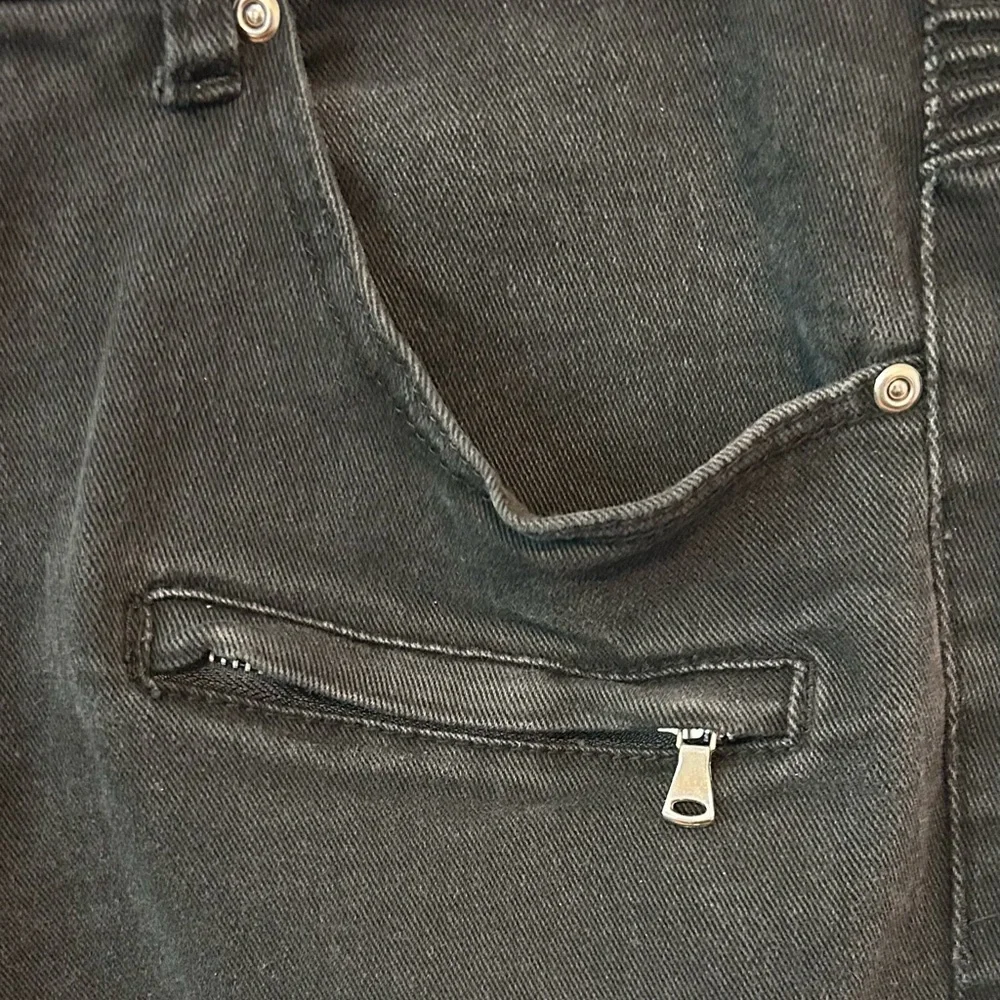 Argonaut Nation Mens Black Moto Zippers Denim Jeans Biker 42x32 Slim‎ Straight